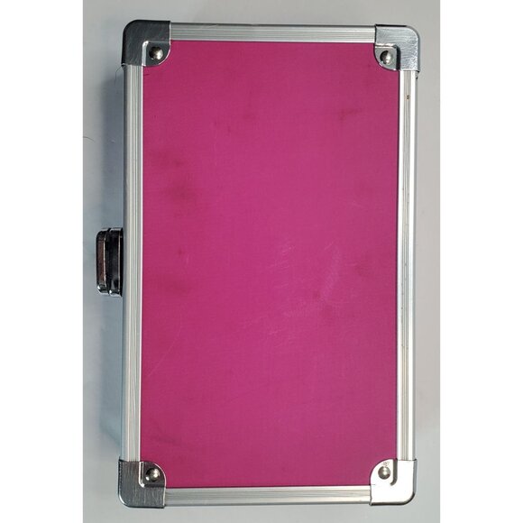 Vault Bat Glitter Pink Purple Vanity Metal Case Small Hard-shell 2.25x5.25x8.38" - Picture 7 of 13